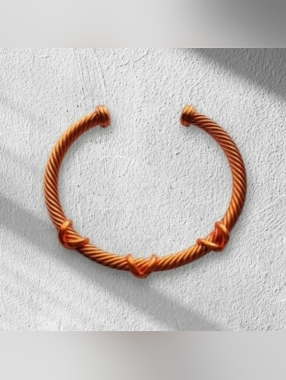 Metallic Orange Twisted Cable Bracelet